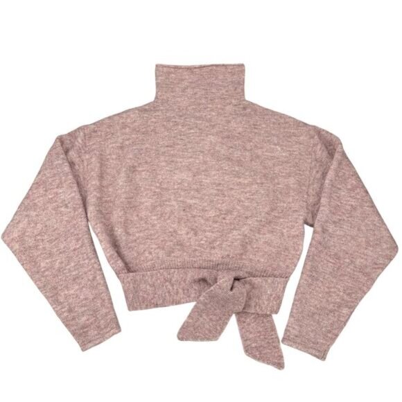 WILFRED Aritzia Lorin Alpaca Wool Tie Front Sweater Sz XS Petale Mix - Picture 4 of 8